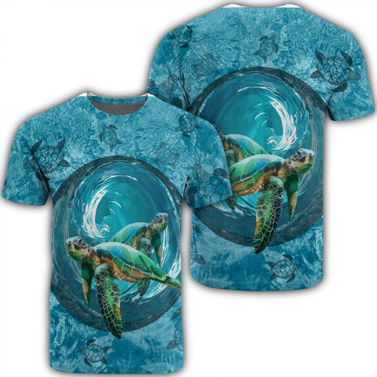 Hawaiian Whirlpool Turtle Polynesian T-Shirt - AH