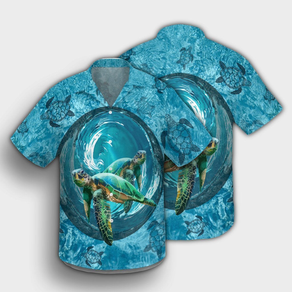 Hawaiian Whirlpool Turtle Polynesian Hawaiian Shirt - AH