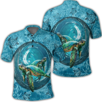 Hawaiian Whirlpool Turtle Polynesian Polo Shirt - AH