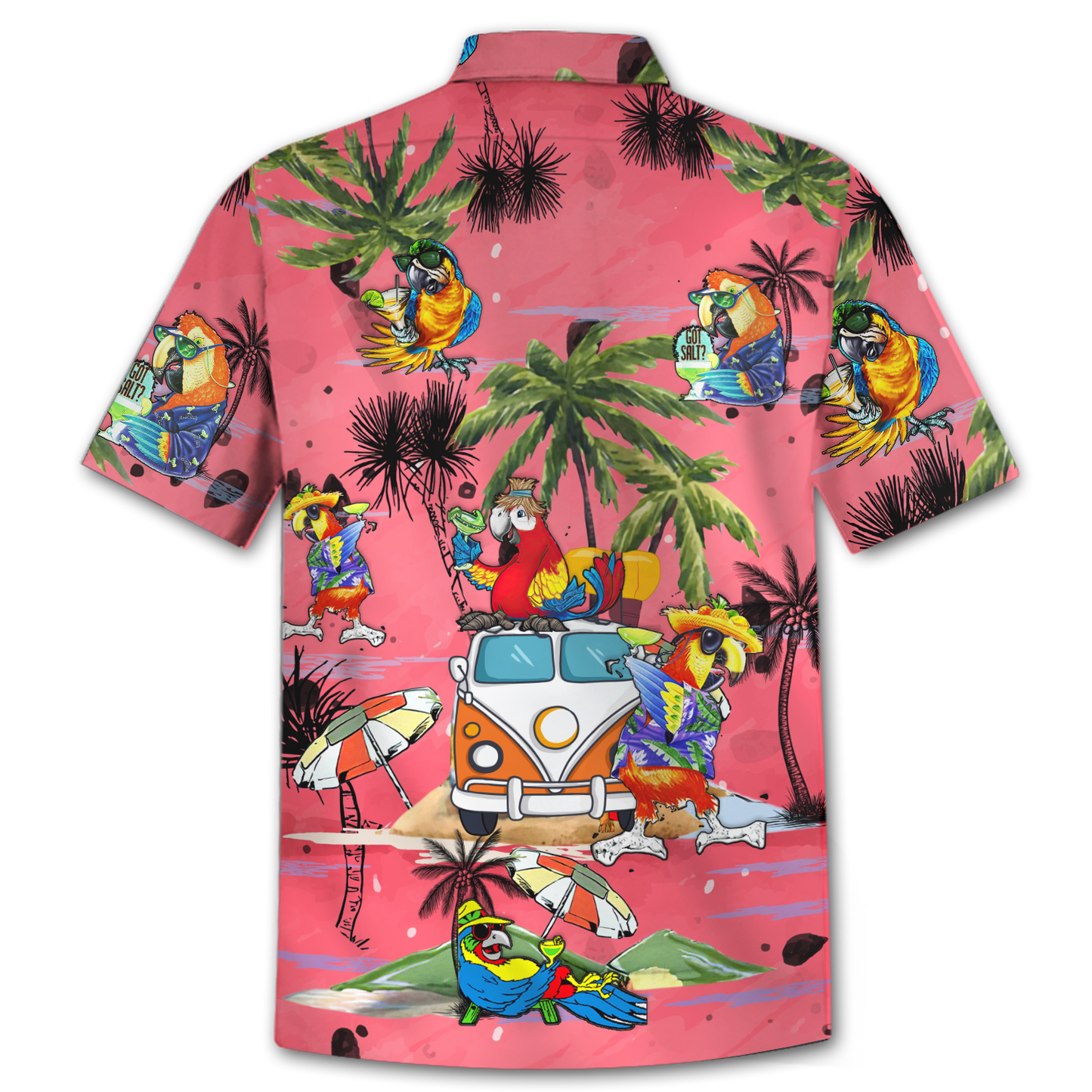 Parrot Beach Pattern- Hawaiian Shirt K