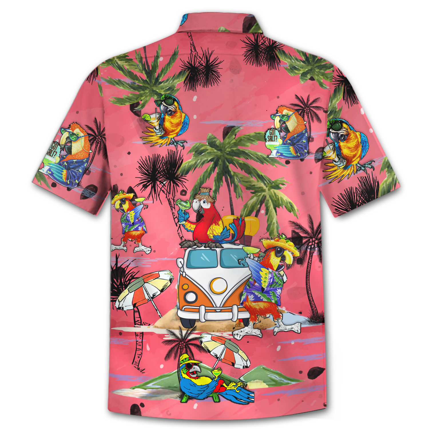 Parrot Beach Pattern- Hawaiian Shirt K