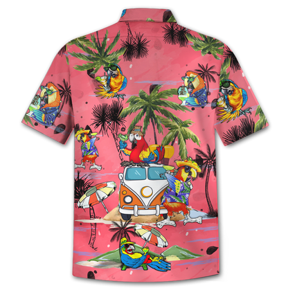 Parrot Beach Pattern- Hawaiian Shirt K