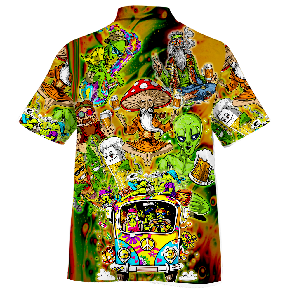 America - Hippie Beer Style Hawaii Shirt Hawaiian