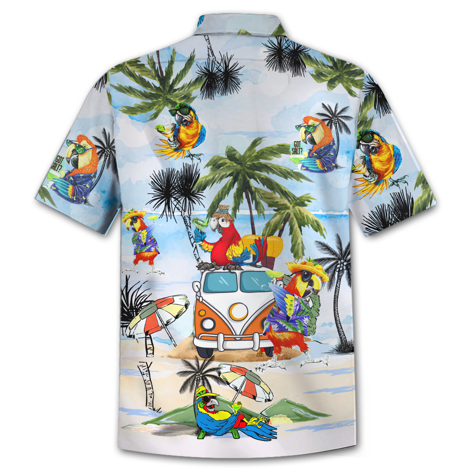 Parrot Beach Pattern- Hawaiian Shirt K2