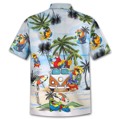Parrot Beach Pattern- Hawaiian Shirt K2