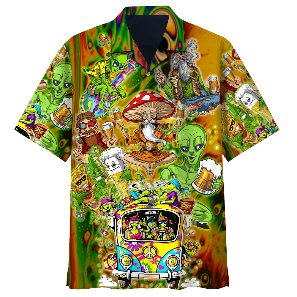 America - Hippie Beer Style Hawaii Shirt Hawaiian