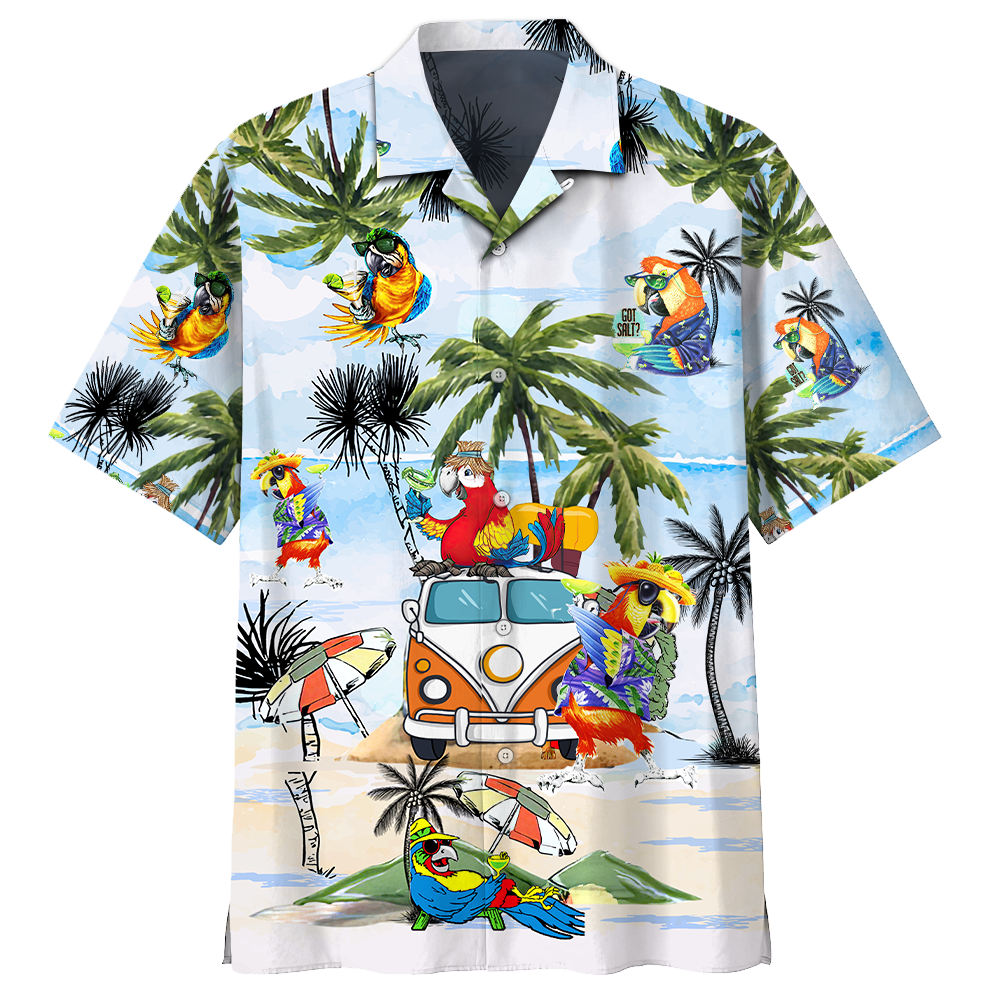 Parrot Beach Pattern- Hawaiian Shirt K2