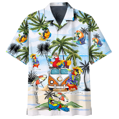 Parrot Beach Pattern- Hawaiian Shirt K2