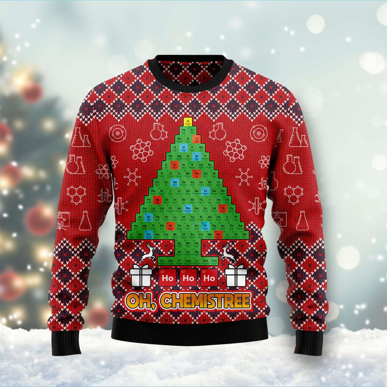 Ho Ho Ho Oh Chemistree Ugly Christmas Sweater 