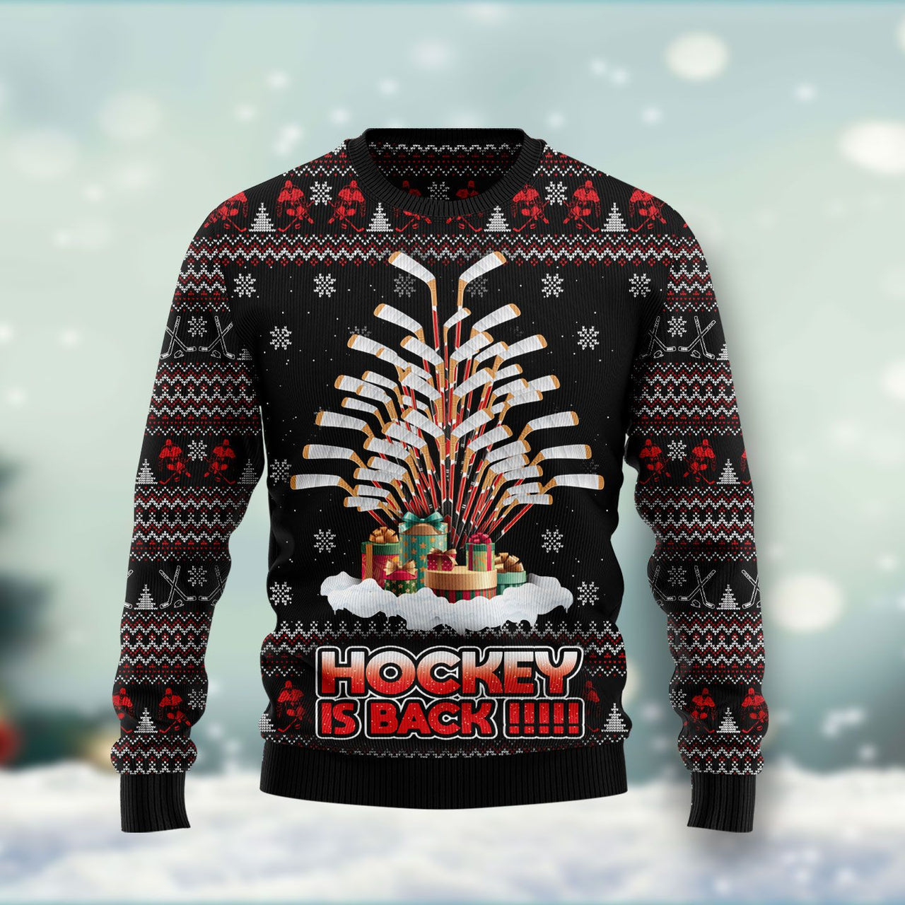 Hockey Is Back Ugly Christmas Sweater 