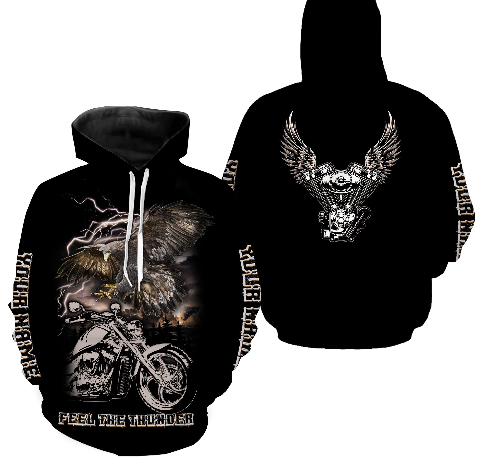 Feel The Thunder Eagle Biker Jersey Hoodie Personalized Motorcycle Shirt Off Hoodie Hoodie