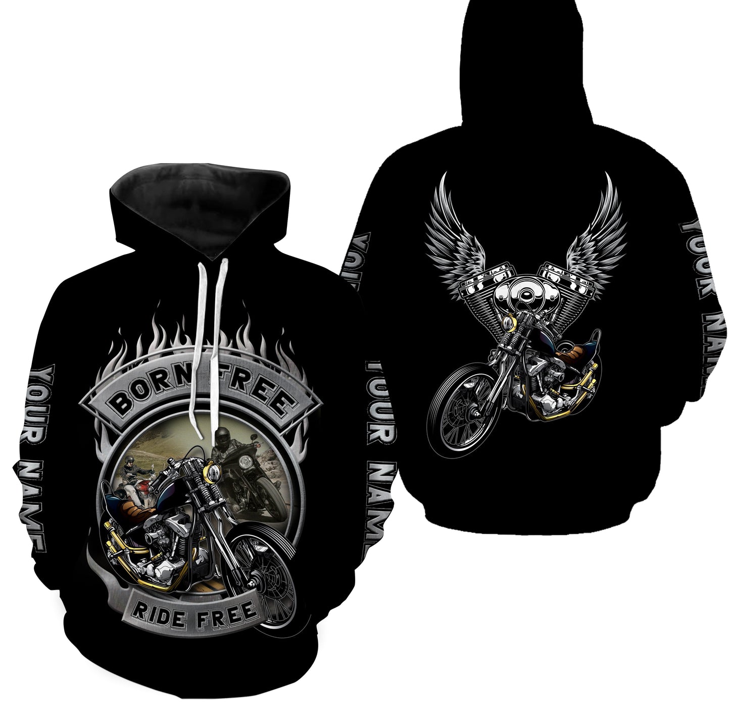 Born Free Ride Free Motorcycle Jersey Hoodie Personalized Biker Shirt Off-road Racing Rider| NMS474