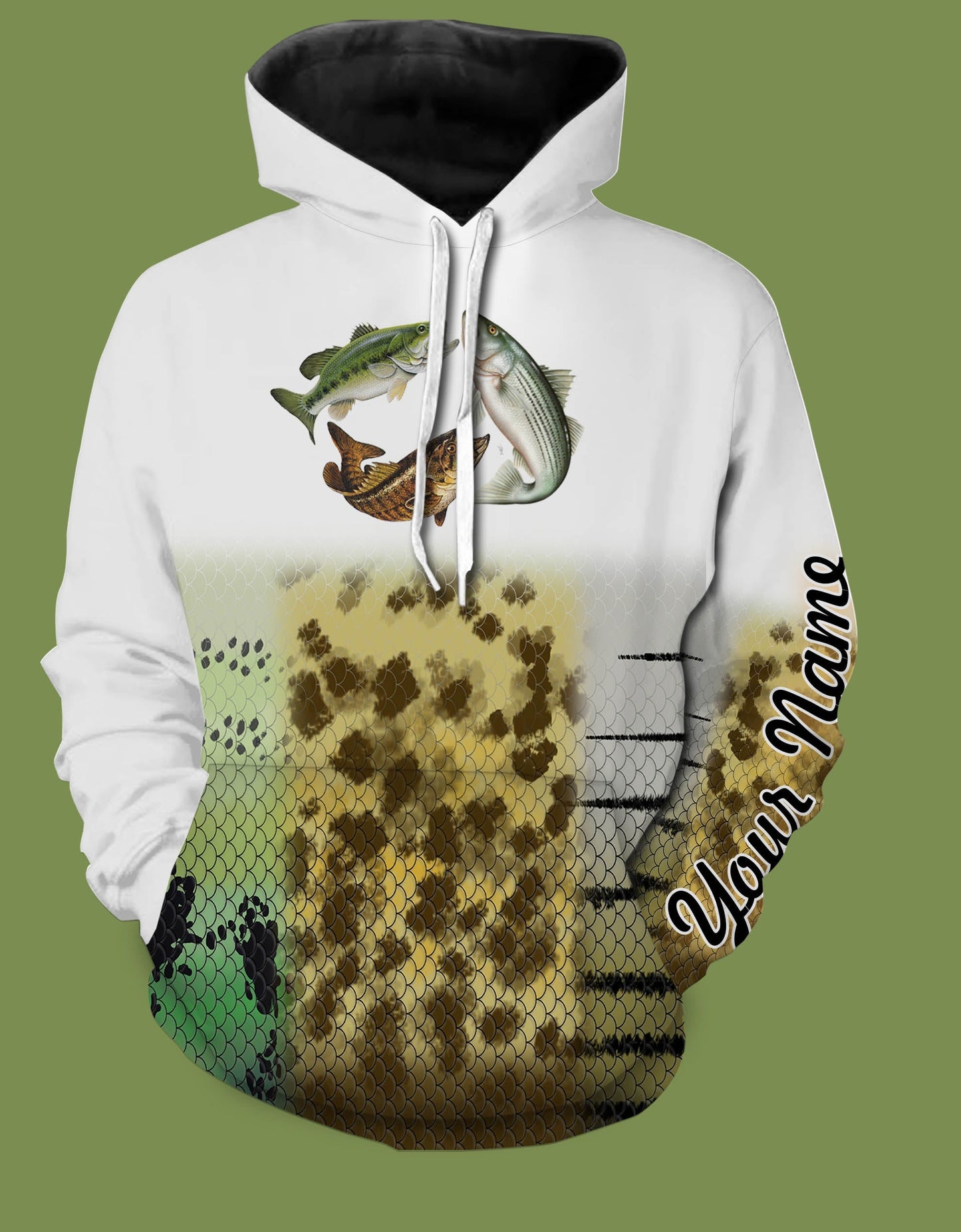 Personalized trio bass fishing 3D full printing shirt for adult and kid - TATS47 Hoodie