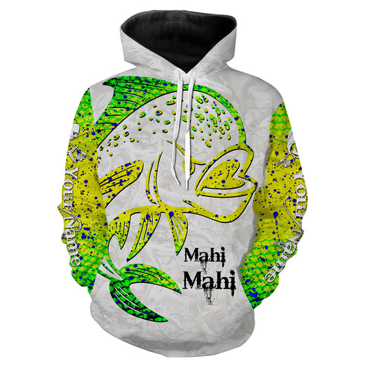 Mahi mahi fishing customize name all over print shirts Plus Size personalized gift NQS177 Hoodie