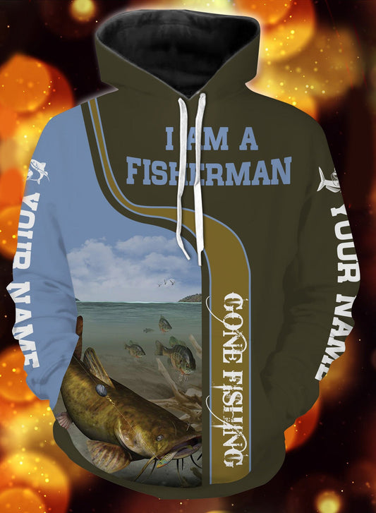 I am a fisher man flathead catfish fishing full printing shirt and hoodie - TATS31 Hoodie