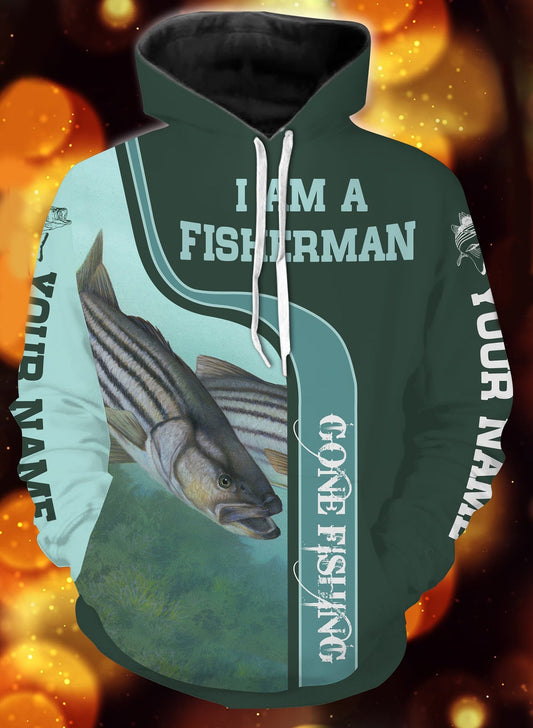 I am a fisher man striper fishing full printing shirt and hoodie - TATS34 Hoodie