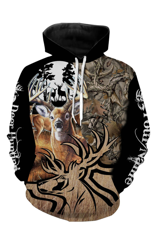 Personalized deer hunting full printing shirt Hoodie