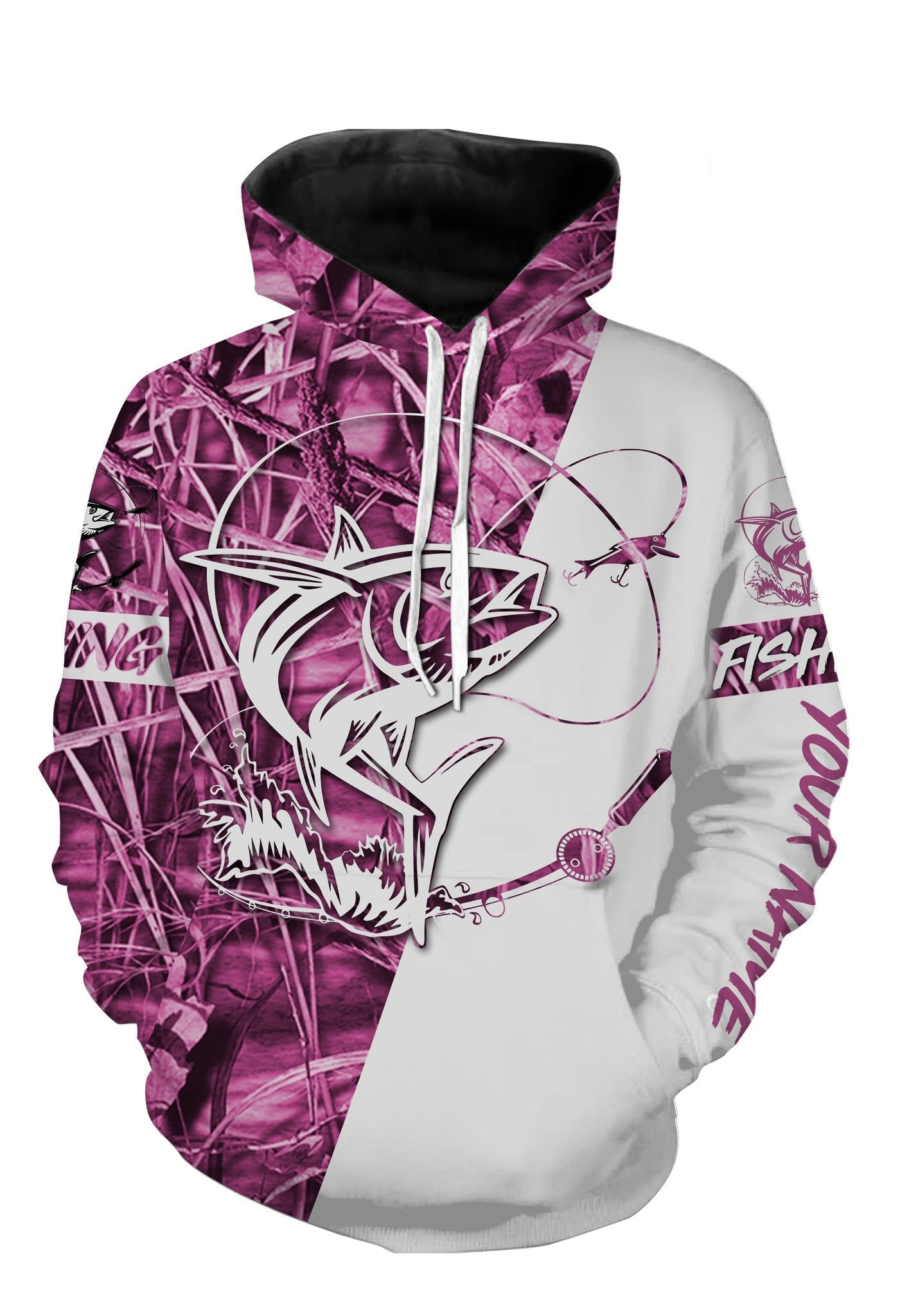 Personalized tuna fishing pink tattoo full printing shirt Hoodie