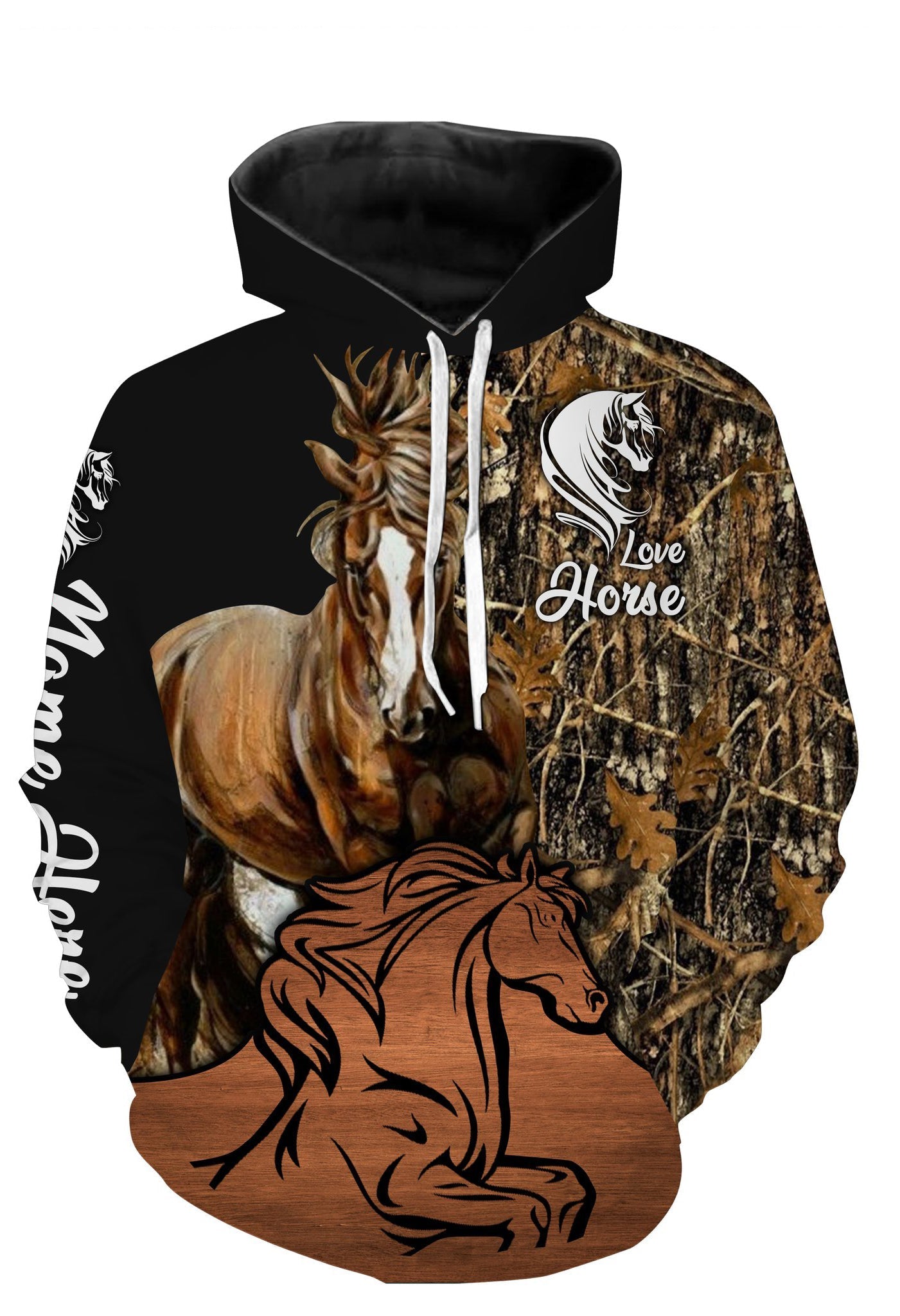 Personalized love horse full printing shirt Hoodie