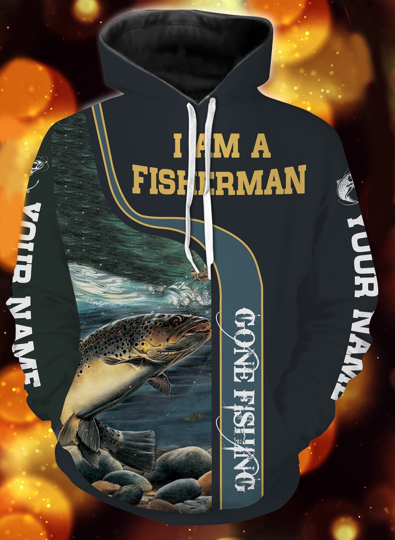 I am a fisher man trout fishing full printing shirt and hoodie - TATS37 Hoodie