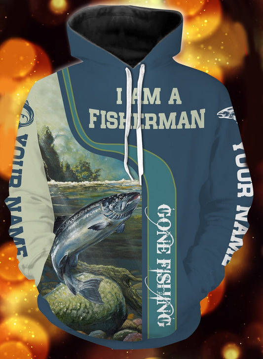 I am a fisher man salmon fishing full printing shirt and hoodie - TATS50 Hoodie