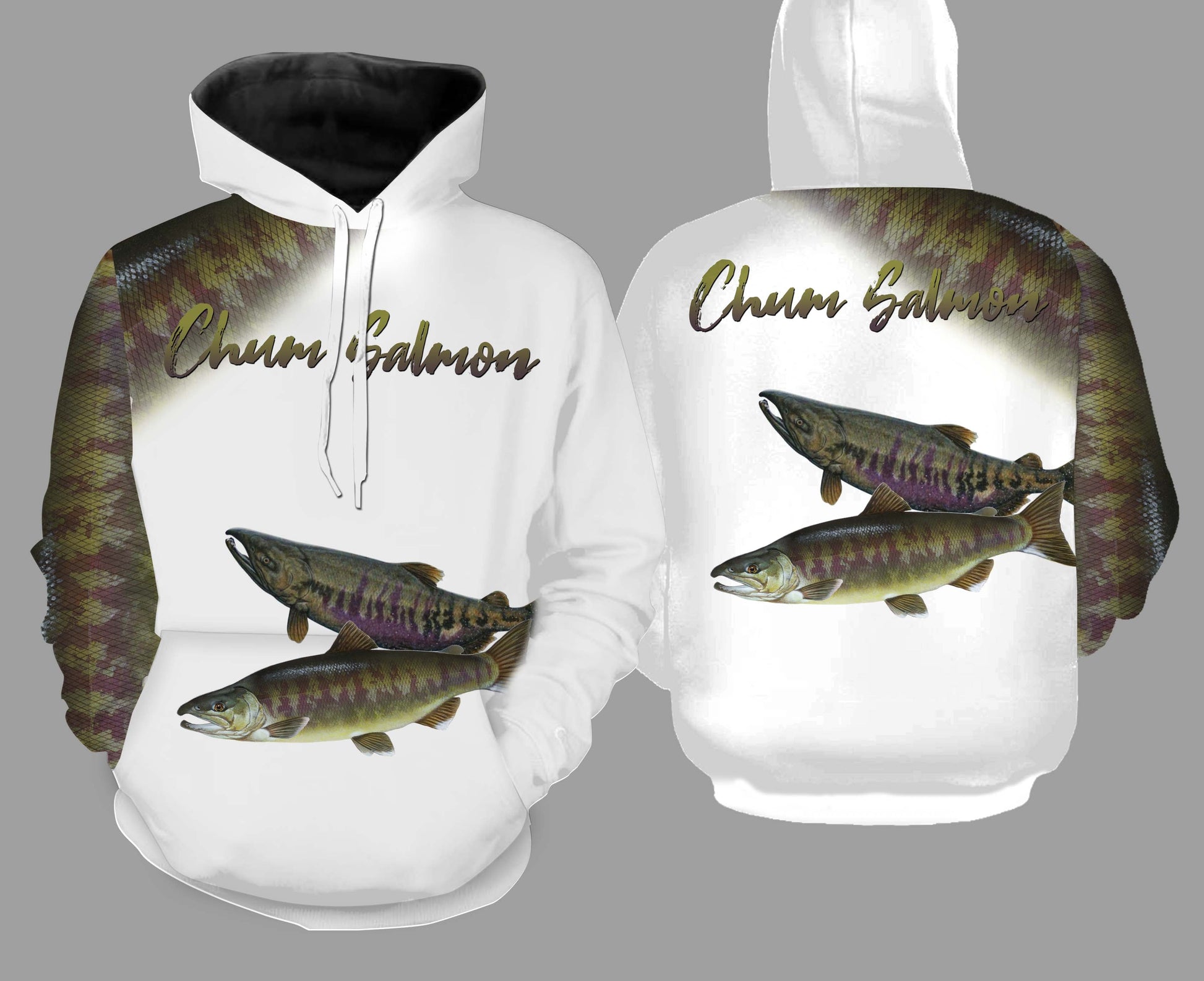 Chum salmon fishing full printing