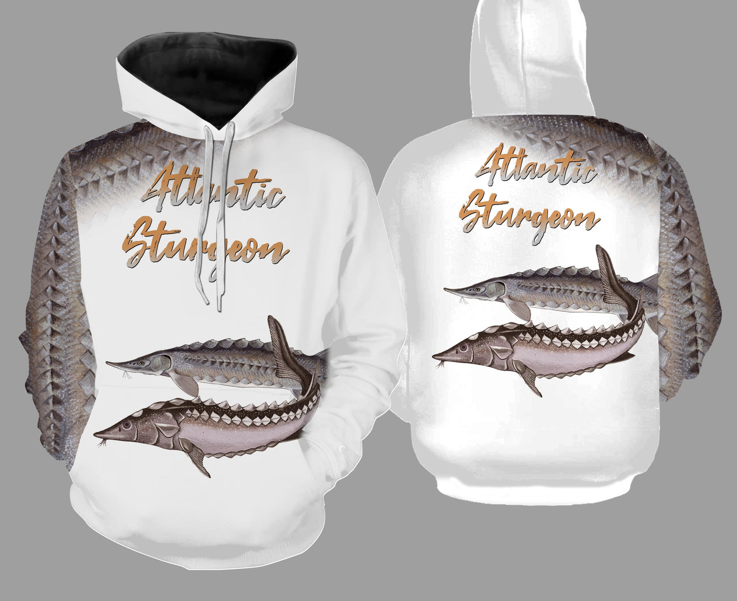 Atlantic sturgeon fishing full printing