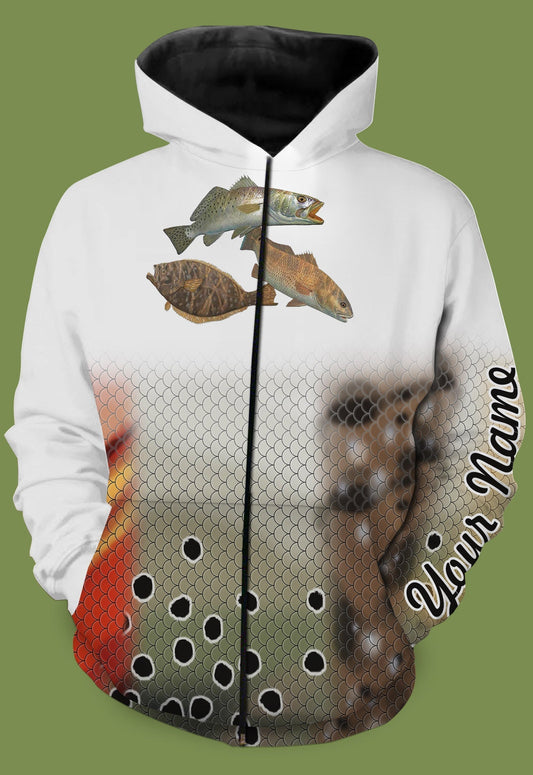 Personalized Louisiana Texas slam fishing 3D full printing shirt for adult and kid - TATS25 Zip up hoodie