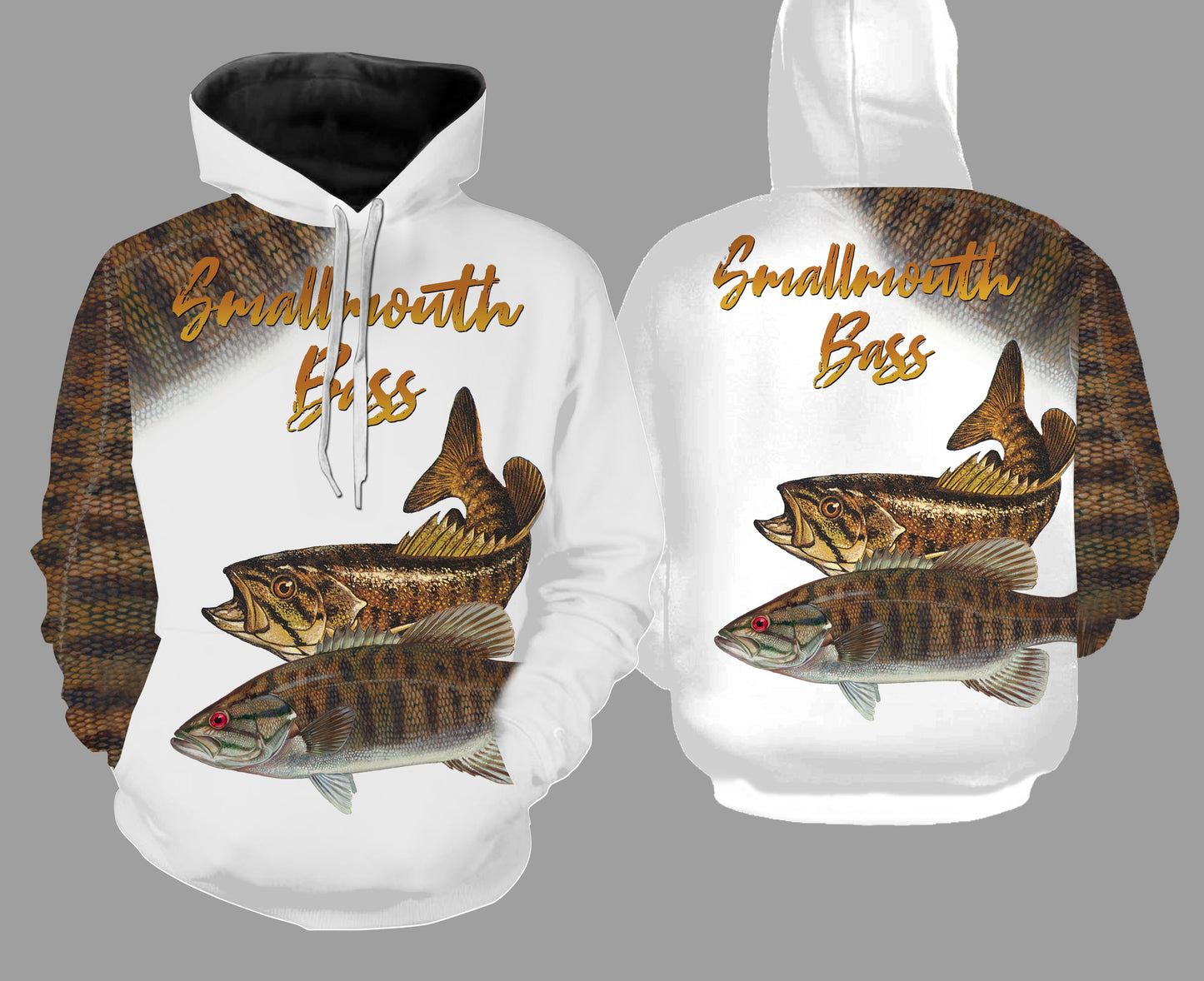 Smallmouth bass fishing full printing Hoodie