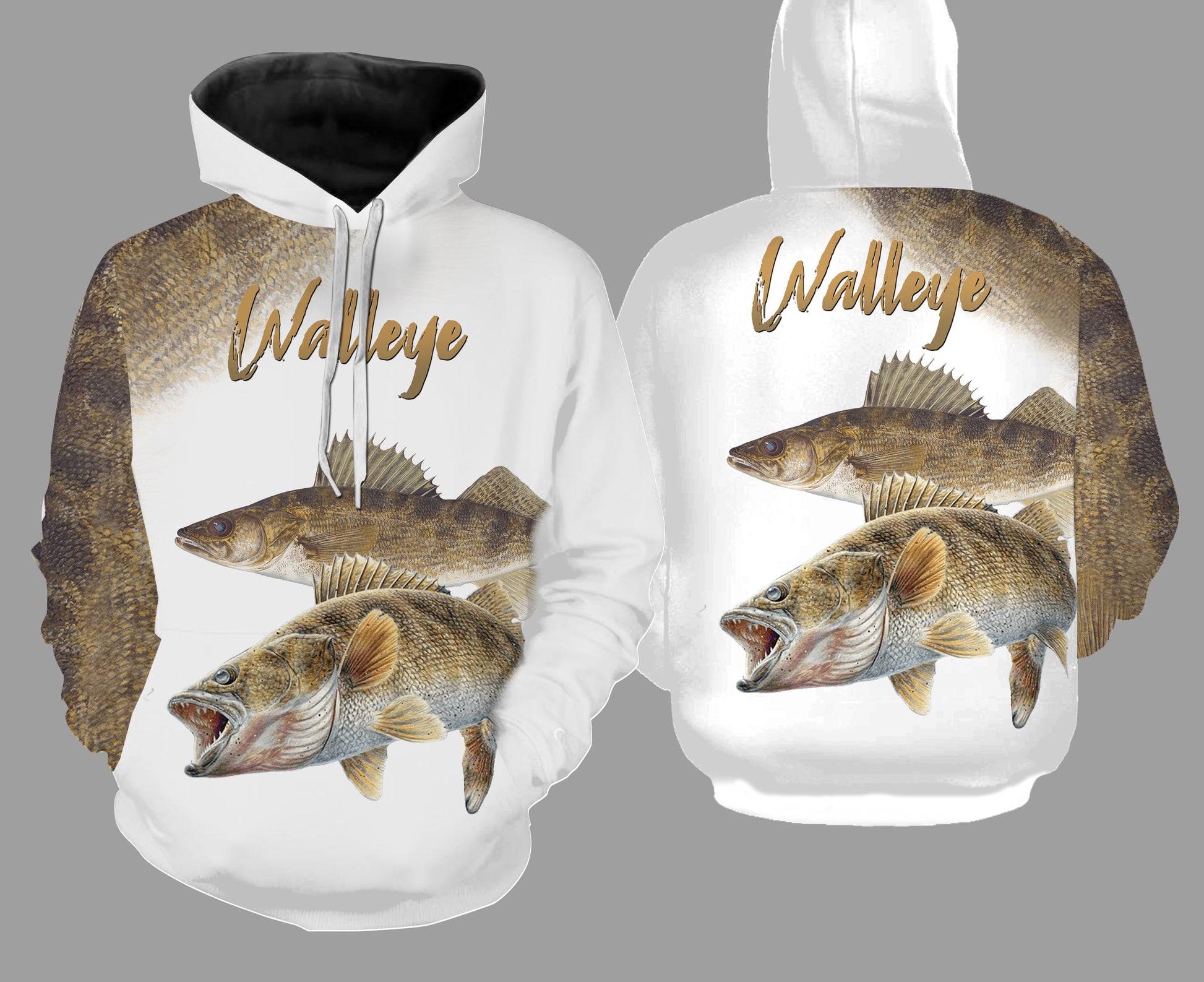 Walleye fishing full printing Hoodie