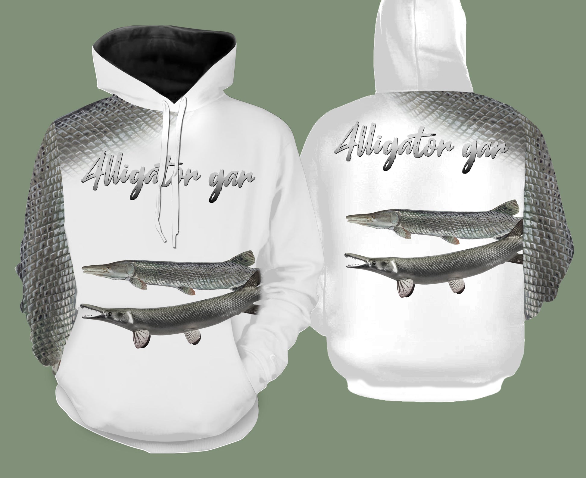 Alligator gar fishing full printing Hoodie