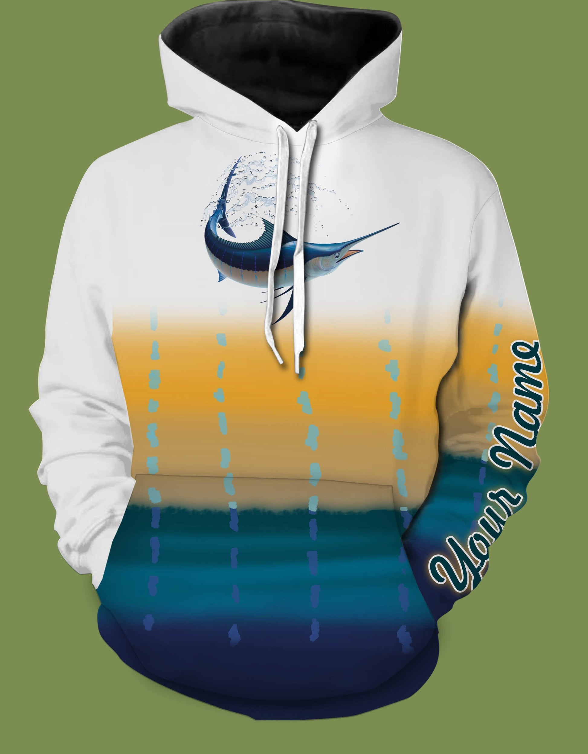 Marlin fishing shirts saltwater personalized custom fishing apparel shirts PQB11 Hoodie