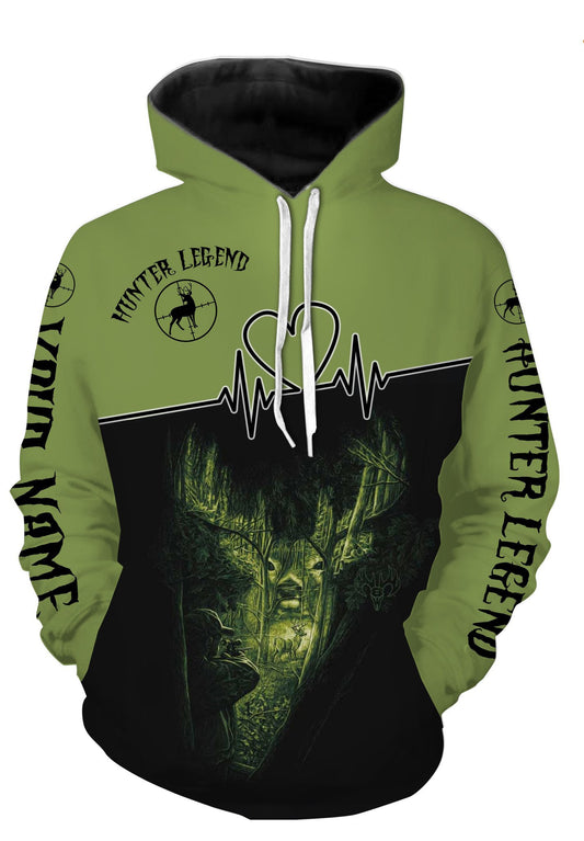 Personalized deer hunter legend full printing shirt and hoodie - TATS17 Hoodie