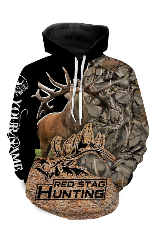 Personalized red stag hunting 3D all over printed shirts and hoodie Hoodie