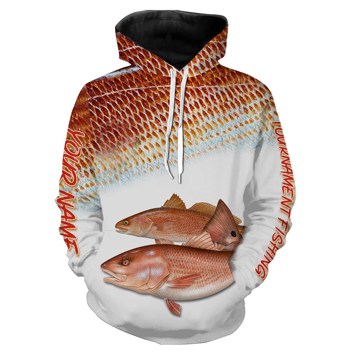 Red fish Puppy Drum tournament fishing customize name all over print shirts personalized gift FSA36 Hoodie