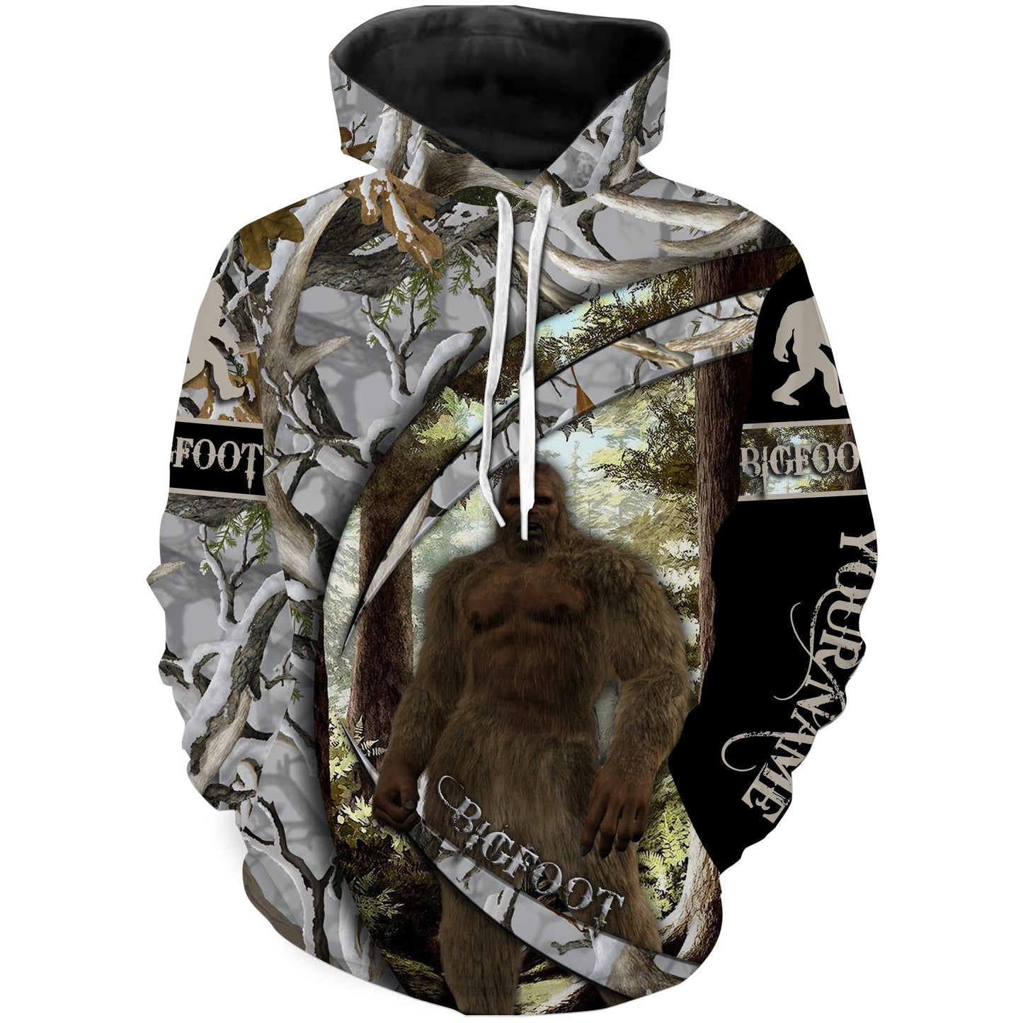 Personalized Bigfoot 3D Camping Shirt All Over Print shirt, Bigfoot t shirts Forest camo Custom Name Shirt - DBP099