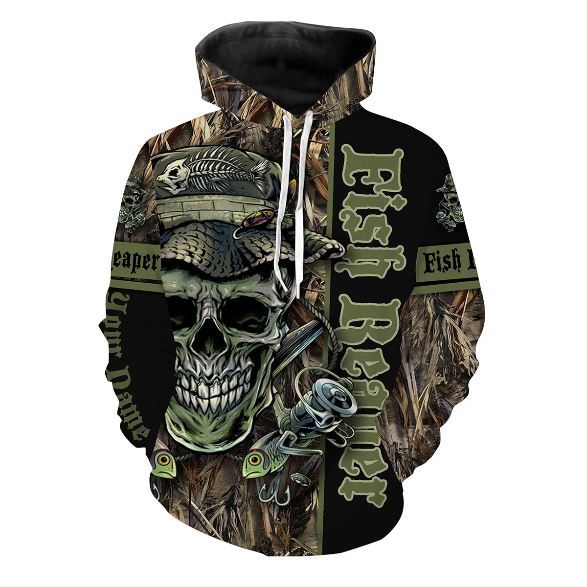 Fish Reaper Customize Name 3D All Over Printed Fishing Shirts Plus Size Personalized Gift NQS212 Hoodie