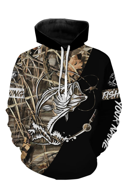 Personalized fishing tattoo full printing shirt and hoodie - black version Hoodie