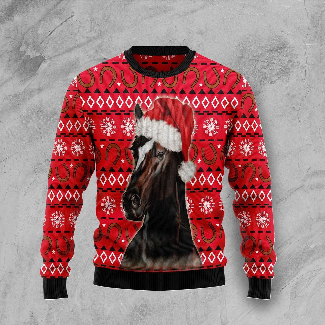 Horse Christmas Pattern Ugly Christmas Sweater 