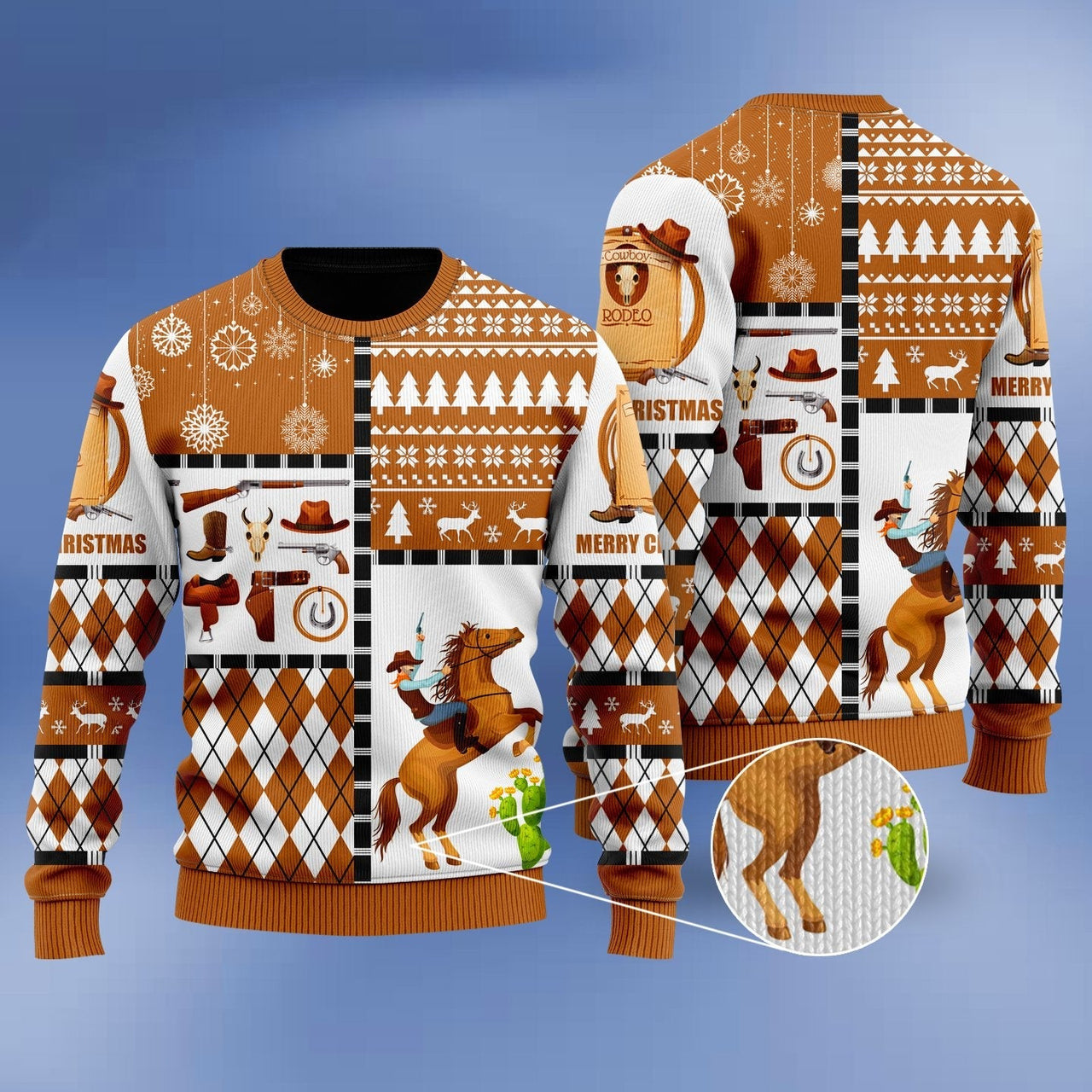 Horse Cowboy Merry Christmas Ugly Christmas Sweater 