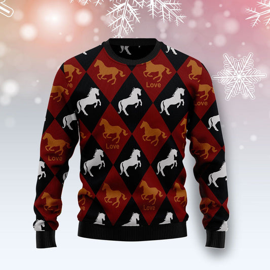 Horse Love Ugly Christmas Sweater 