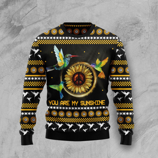 Hummingbird Sunflower Ugly Christmas Sweater 