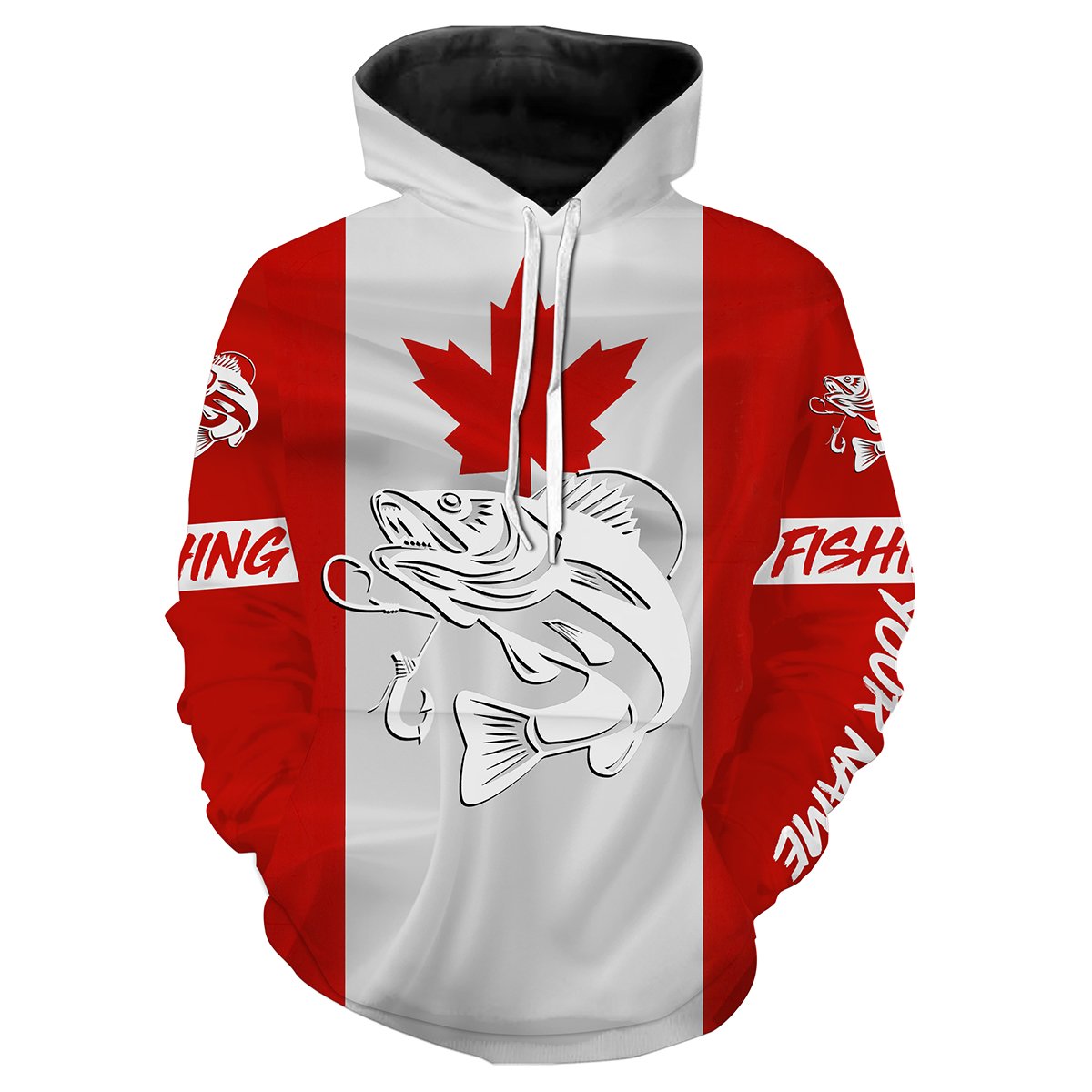 Walleye Fishing 3D Canadian Flag Customize name All over print shirts Hoodie