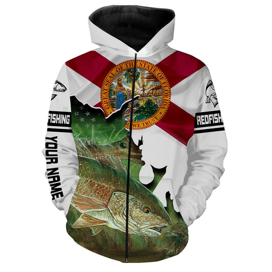 Redfish Florida Custom name 3D All over print shirts - personalized gift TATS150 Zip up hoodie