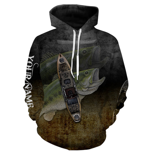 Kayak Bass Fishing Custom Name 3D All Over Printed Shirts Personalized Gift TATS158 Hoodie