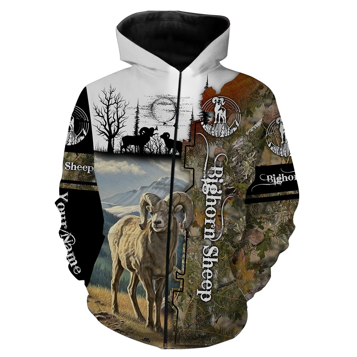 Bighorn Sheep Hunting Customize name 3D All over print shirts personalized gift TATS159