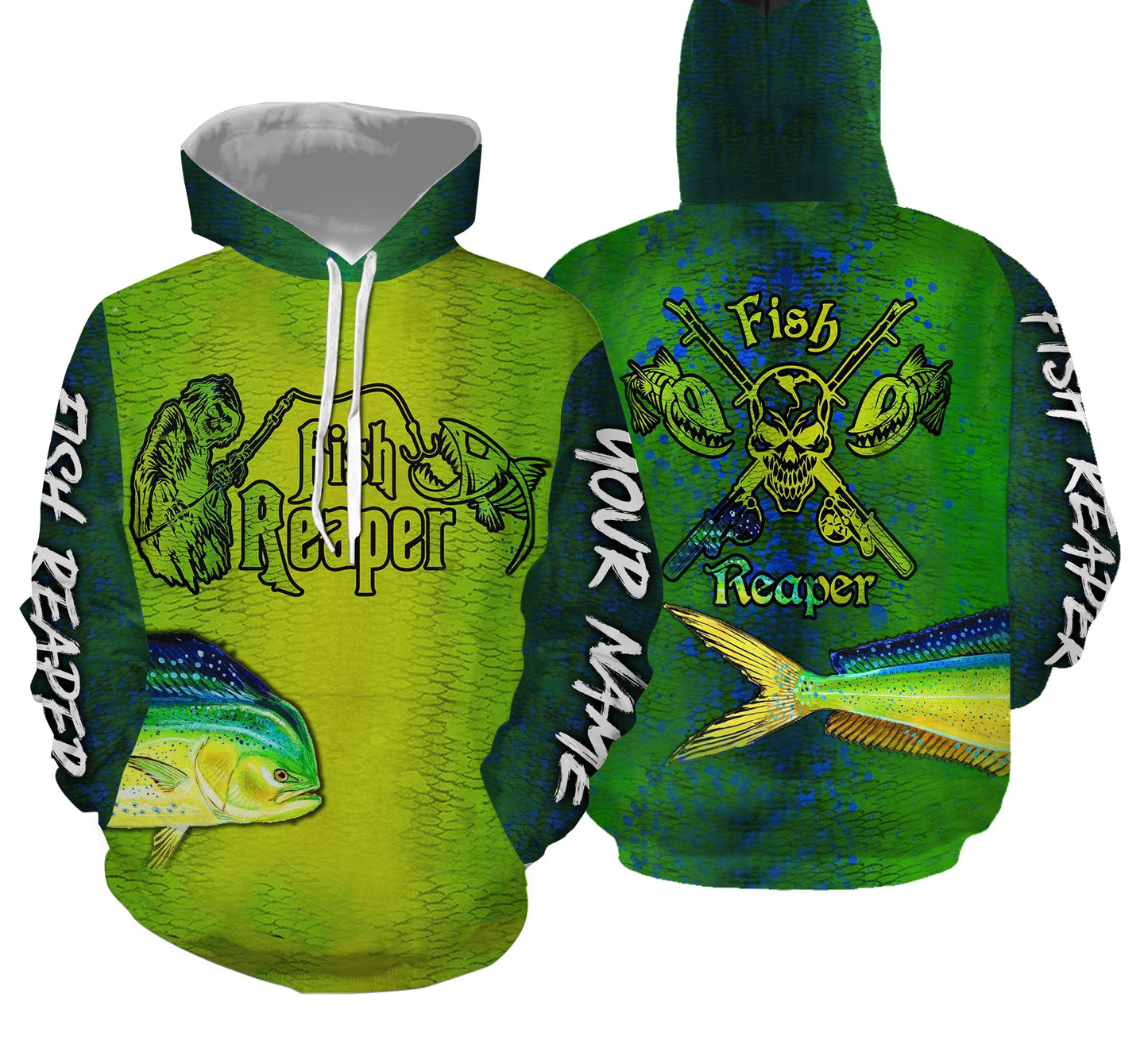 Mahi mahi Fishing Customize Name 3D All Over Printed Fish Reaper Shirts Personalized Gift TATS95 Hoodie