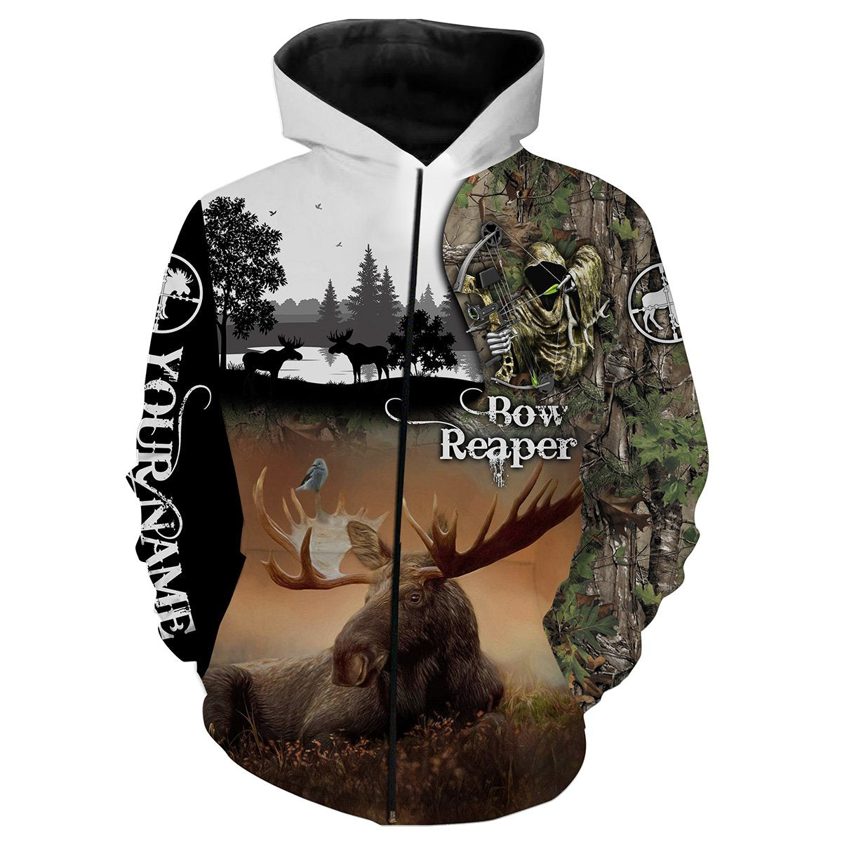 Bow Hunting Moose Custome Name 3D All Over Printed Shirts Personalized gift TATS143