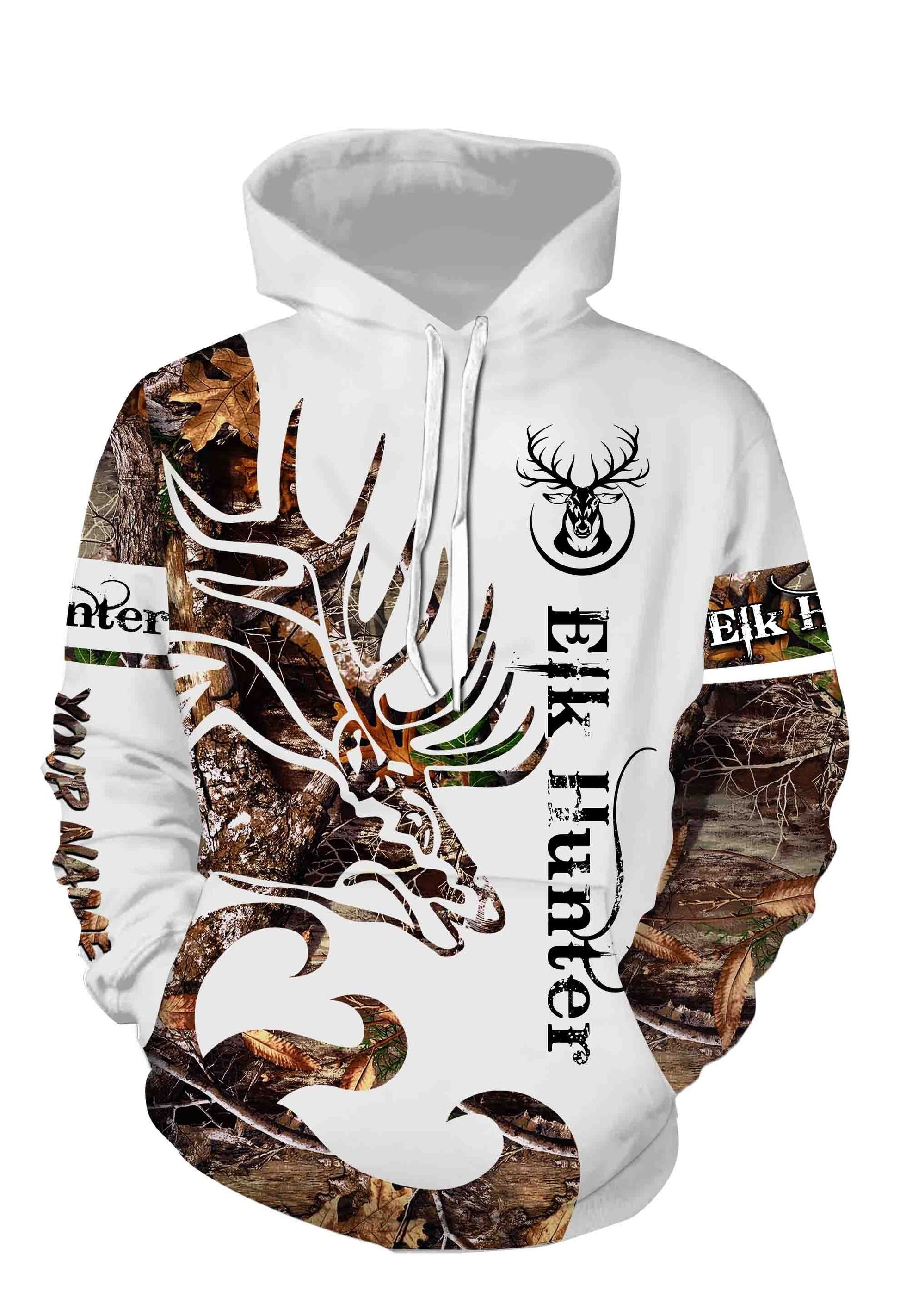 Elk Hunting Camo Custome Name 3D All Over Printed Shirts Personalized Gift Tats132 Hoodie Hoodie