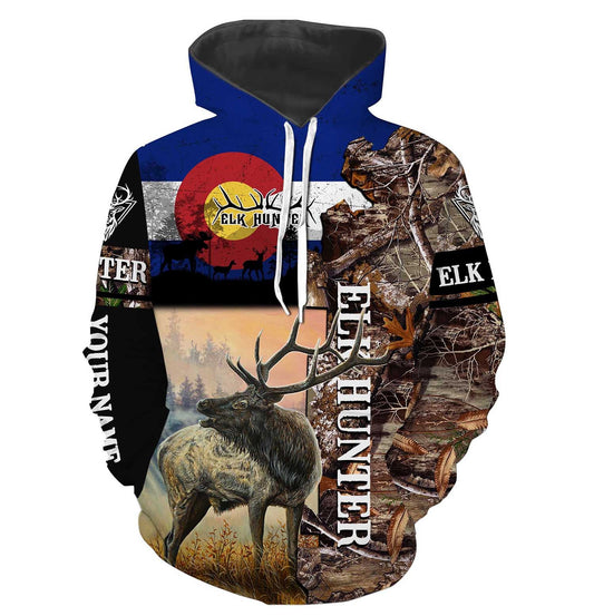 Colorado Elk Hunter 3D All Over Printed Shirts Personalized Gift TATS157 Hoodie